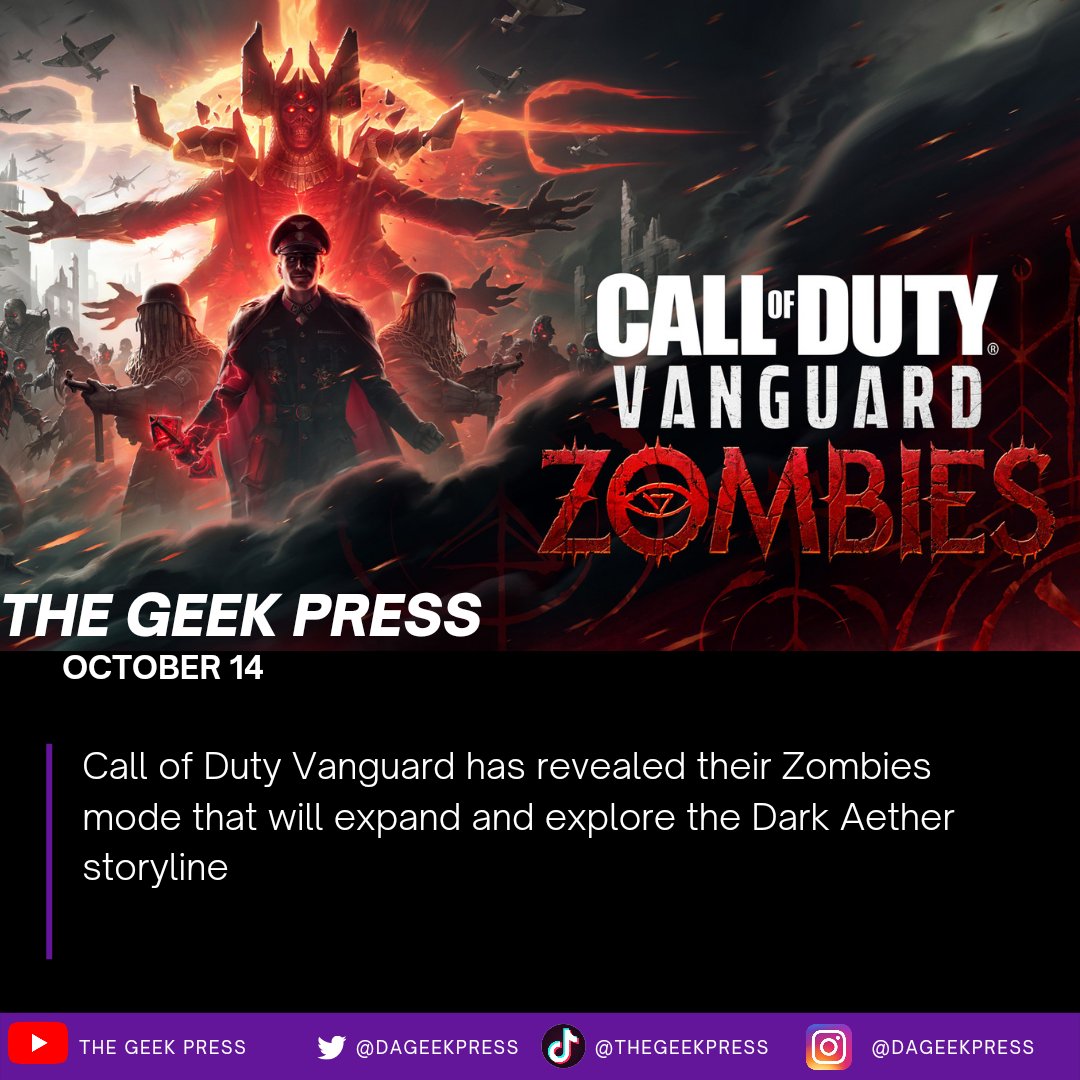 What do you guys think about the new Zombies mode for Vanguard? Let us know!

#Activision #Activisionblizzard #callofdutyvanguard #callofduty #zombies #sledgehammergames #videogamenews #videogames