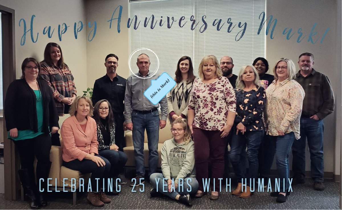 humanix's tweet photo. 🔵Today we are celebrating Mark's 25th work anniversary. Thank you for all your hard work over the years, and cheers 🥂to many more!!! We appreciate you Mark!!! 😁😁
#Spokane #SpokaneRecruiters #SpokaneJobs #Humanix #Humanixlovesitspeople https://t.co/ejGul42YI3