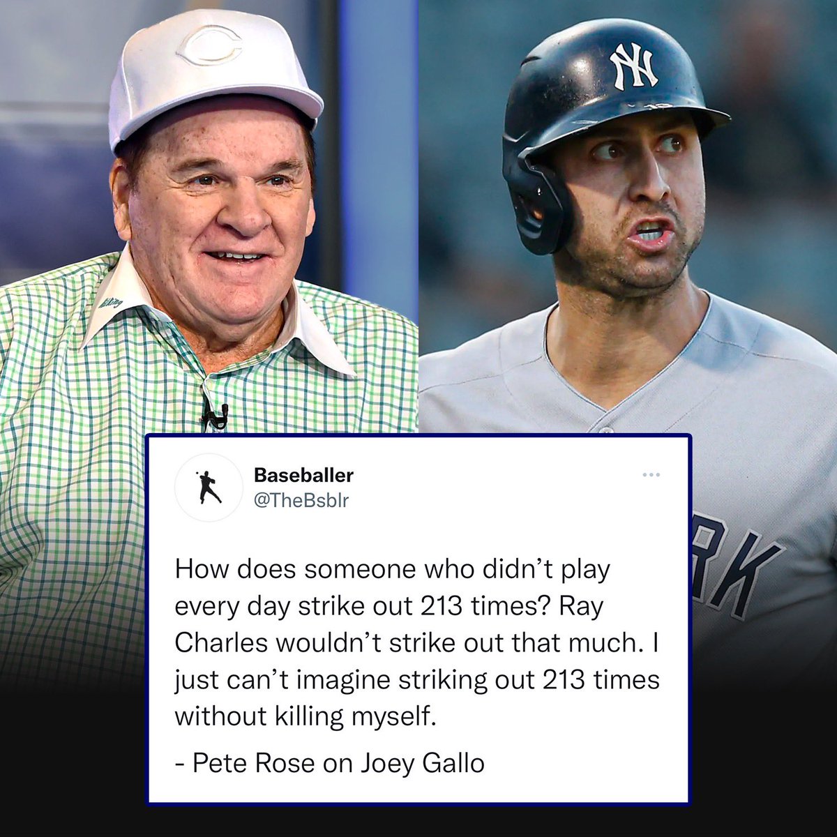 BsbLifestyle__'s tweet photo. Pete Rose absolutely roasted Joey Gallo 😳 https://t.co/HSPuQAVls3
