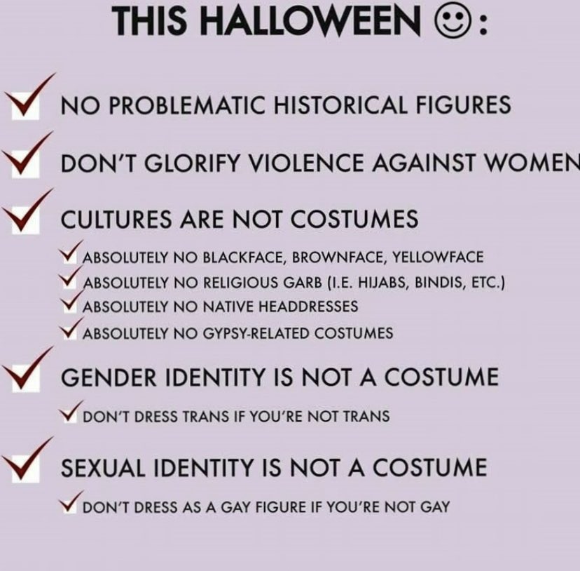 estwani_abby's tweet photo. Some considerations when deciding on a Halloween costume. https://t.co/RYkISHsziW