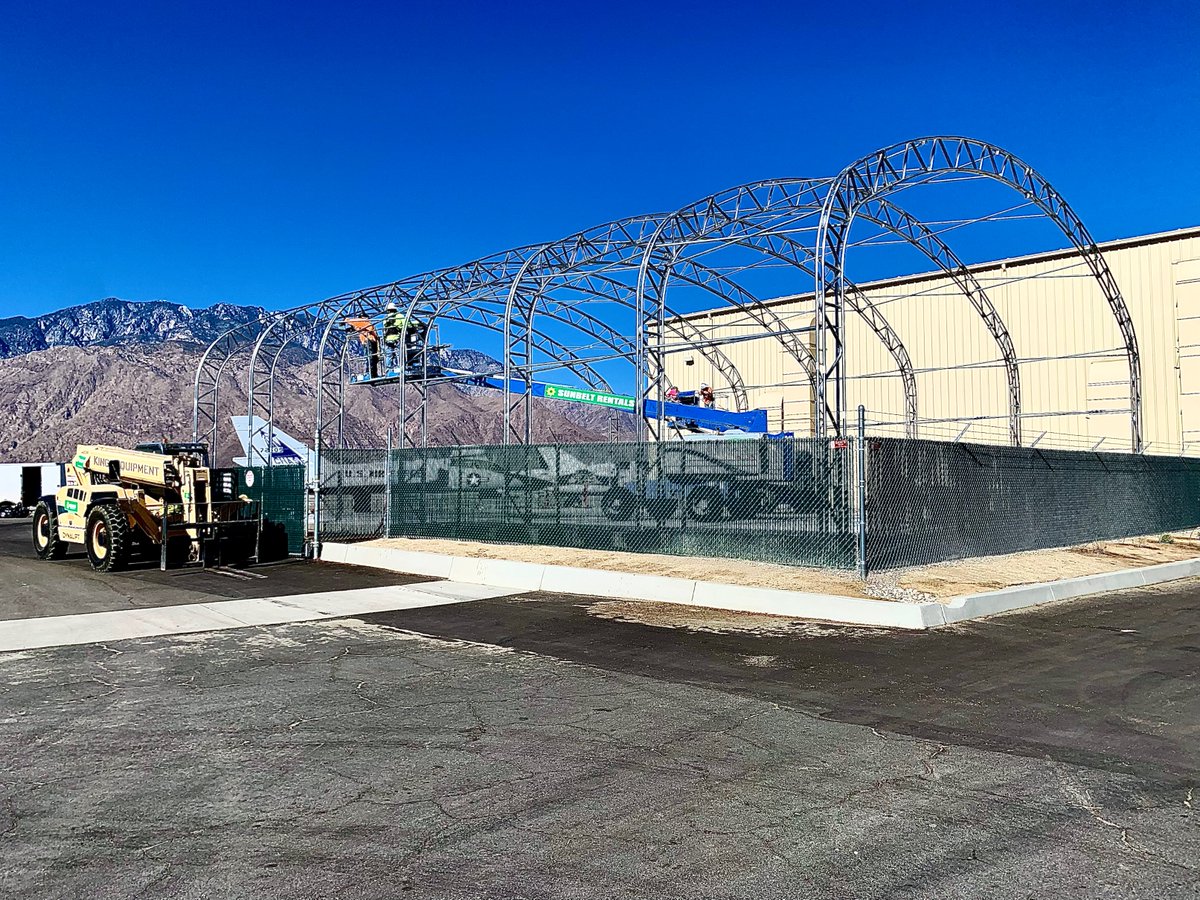 The steel for the Jim Houston Pavilion is quickly rising. Take a glimpse at the progress of the future home of the F-117 Nighthawk Stealth Fighter #thenighthawkrises 
To make a donation for the new Houston Pavilion, please visit palmspringsairmuseum.org/jhp/