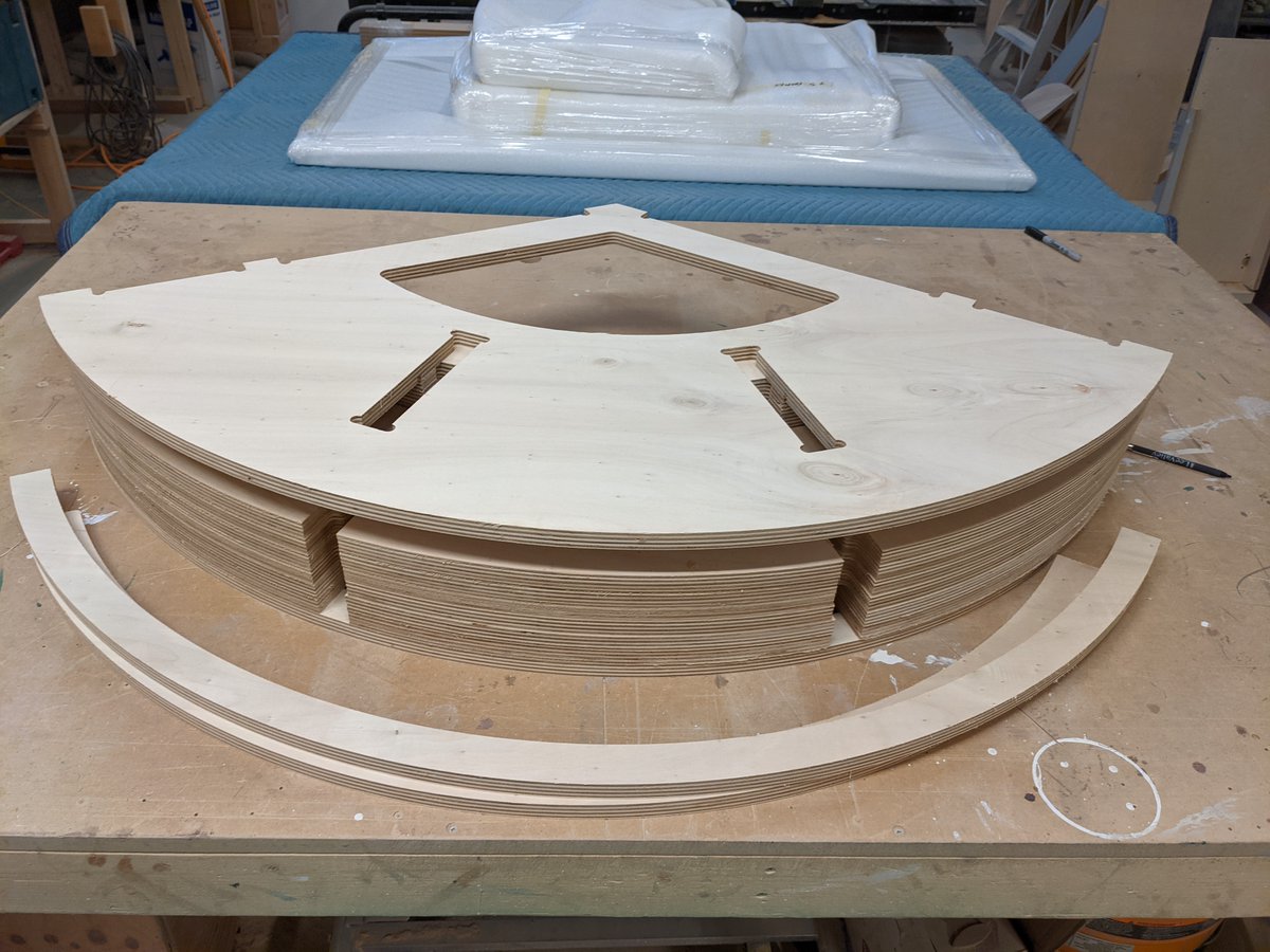 MJYfabrication's tweet photo. Some very unique parts being cut on our 5'x10' CNC router!
.
.
#cncprogramming #cncrouting #cncwoodworking #cnc #customshop #customwoodwork #custom #display #storedisplay #parts #customdisplay #uniquebuild #unique #whatcanwecutforyou #whatcanwemakeforyou #mjyfabrication https://t.co/pzJ33BJtBJ