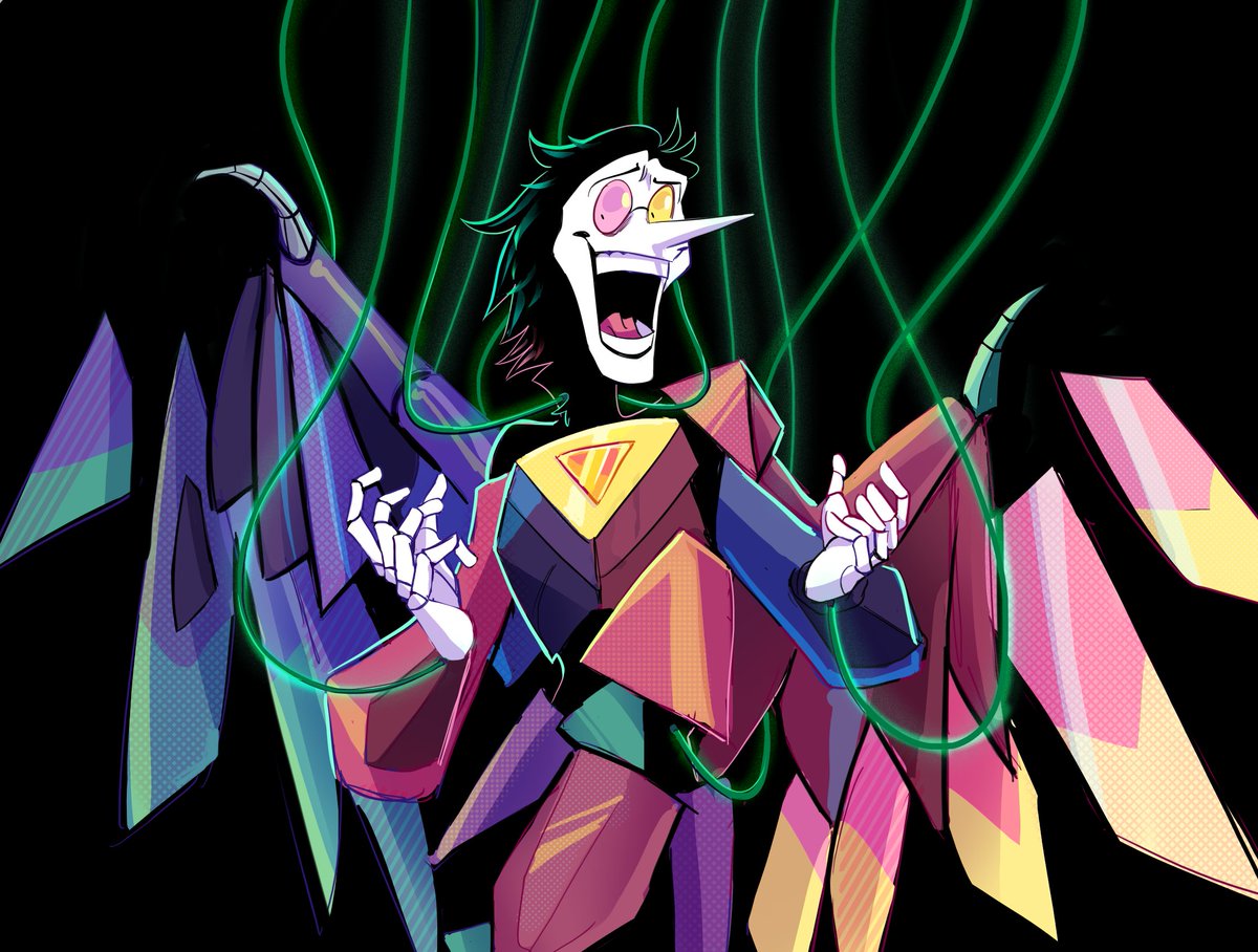 bright_goat's tweet photo. WHAT ARE THESE STRINGS
~~~~~~~
#deltarunefanart #DeltaruneChapter2 #deltarune #spamton #spamtonNEO #spamtonfanart #Art https://t.co/9m6DbLxNAK