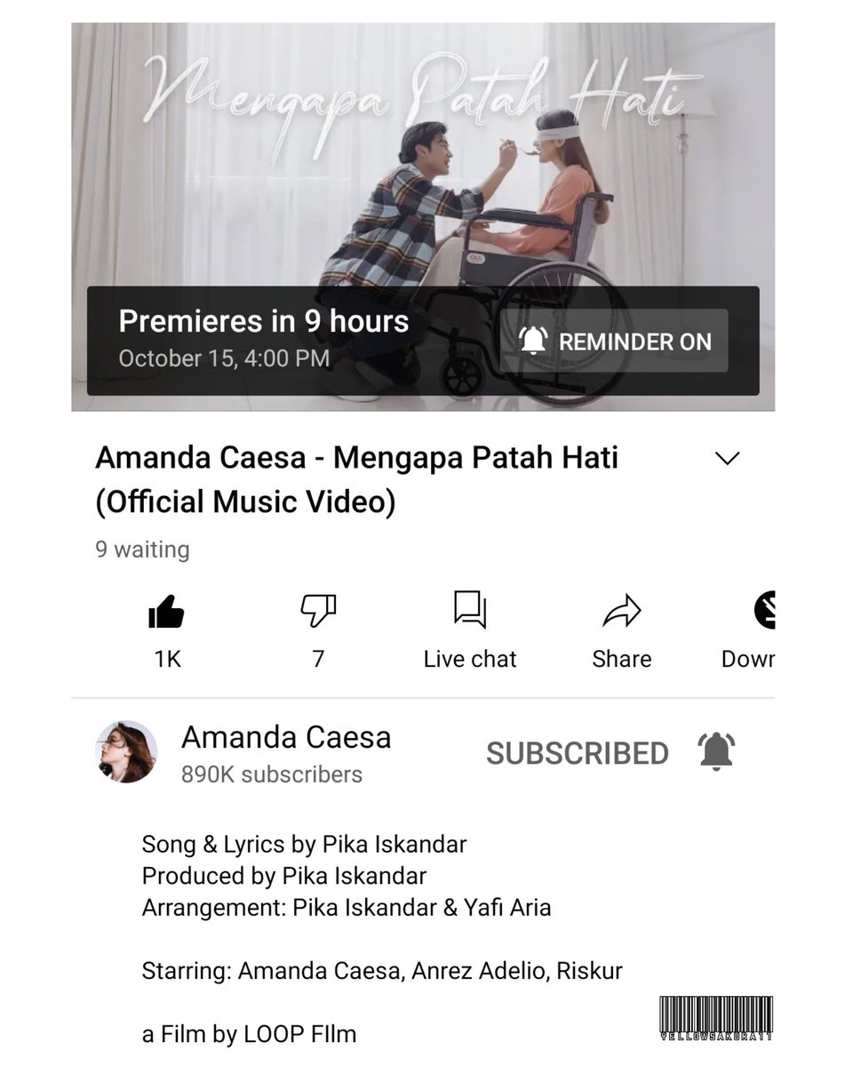 YellowSakura11's tweet photo. Kira2 gmn alur ceritanya yaa🤔 Pasti penasaran &amp; ga sabar kan liat Official MV #MengapaPatahHati . Klik alarm/reminder nya di YT @amandacaesaa ya gaess biar ga ketinggalan.
#amandacaesaa https://t.co/TTt9FTKync