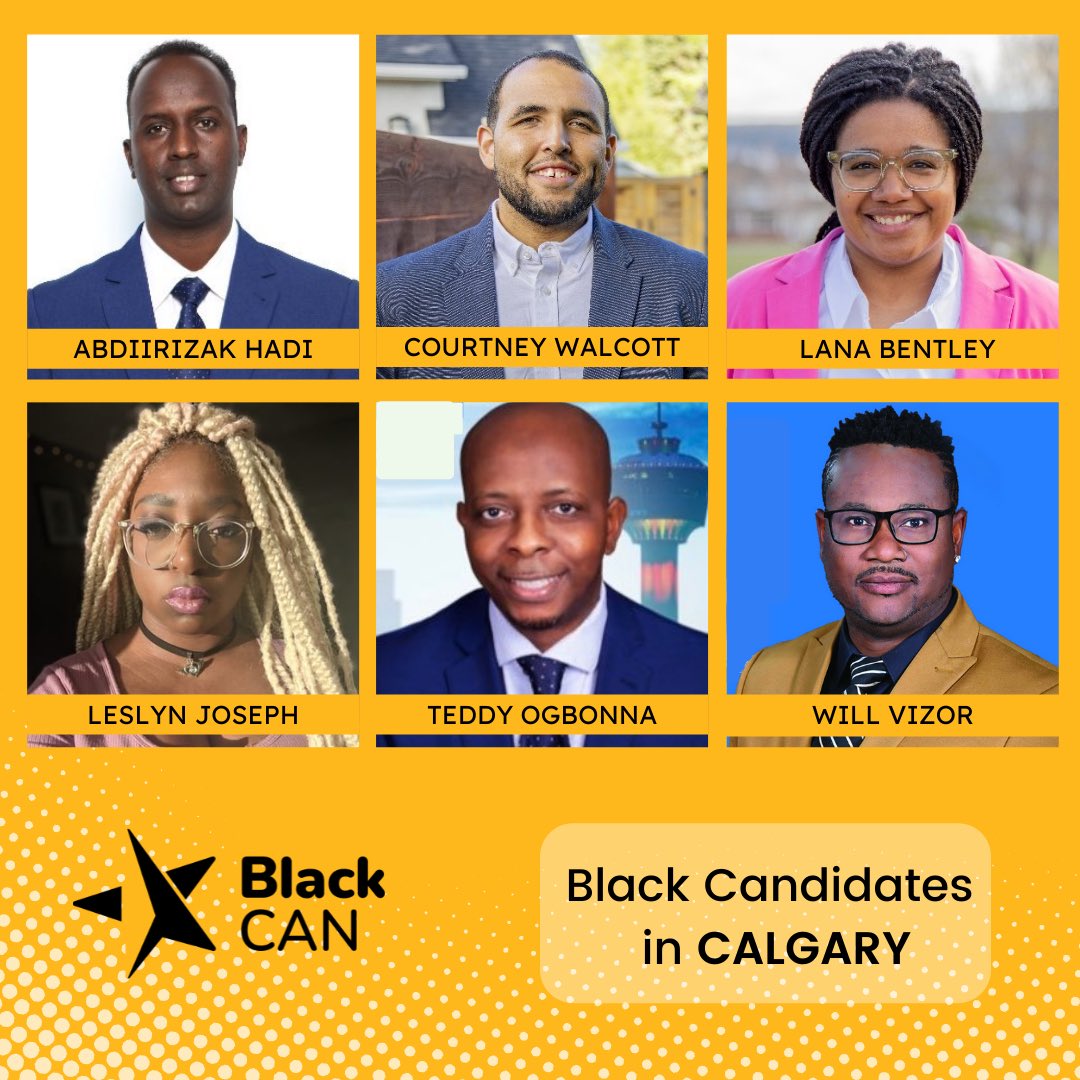 _BlackCan's tweet photo. There are over 21 Black candidates running in Alberta this Monday October 18 but they need YOUR help. Find a Black candidate in your riding/city or just a candidate(s) want to support &amp; volunteer for them (and vote!)
#BlackCAN #YYCcc #YEGcc #YMMcc #YQFcc #YEG #YYC #YMM #YQF https://t.co/NbrX9Au89A