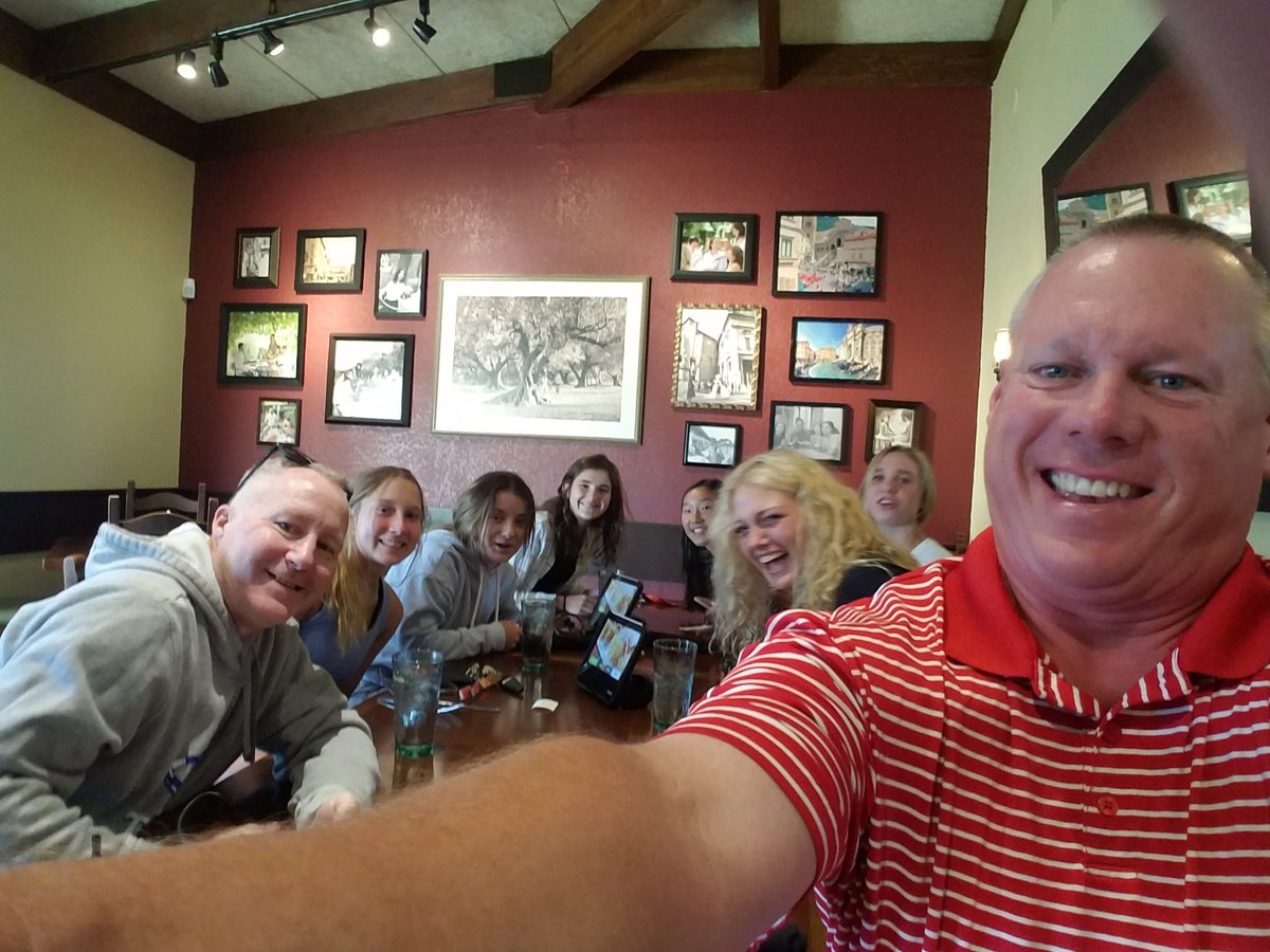 Andover girls tennis team getting ready for state tennis. Team meal at Olive Garden. #statebound, #ahstrojanfam