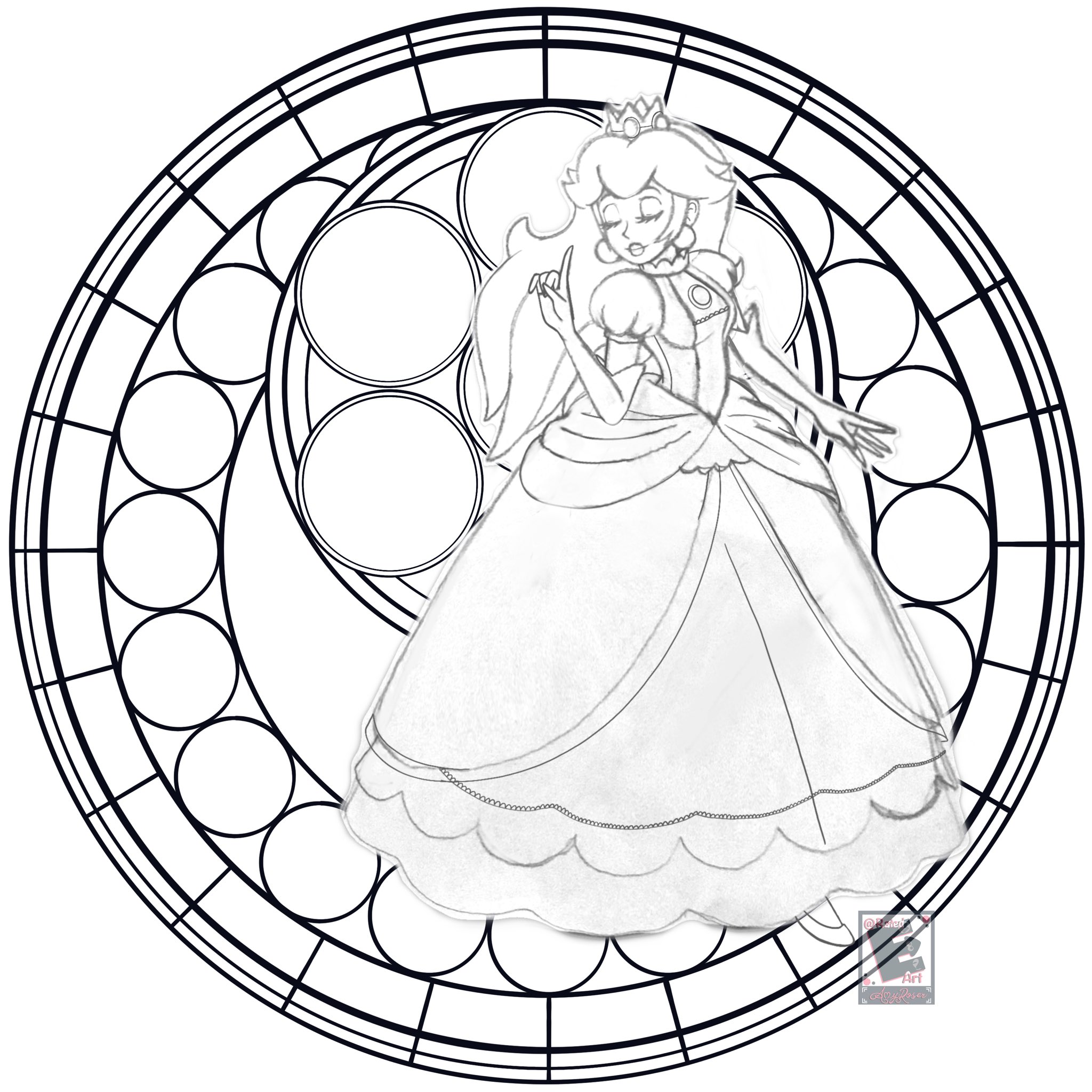 Kingdom Hearts Coloring Pages Stained Glass