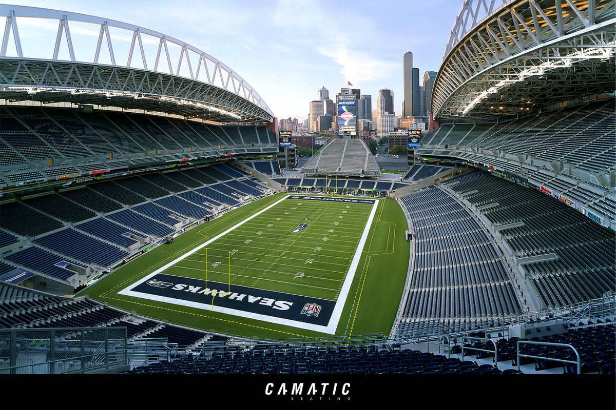 Lumen Field Home to <a href="/Seahawks/">Seattle Seahawks</a>,<a href="/SoundersFC/">Seattle Sounders FC</a> &amp; 65,000 Camatic Seats.
The 1st major US installation of the Quantum™ Beam resulting in significantly reduced installation time &amp; increased spectator capacity from the original plan.

The 20 year old seats still look as good as ever!