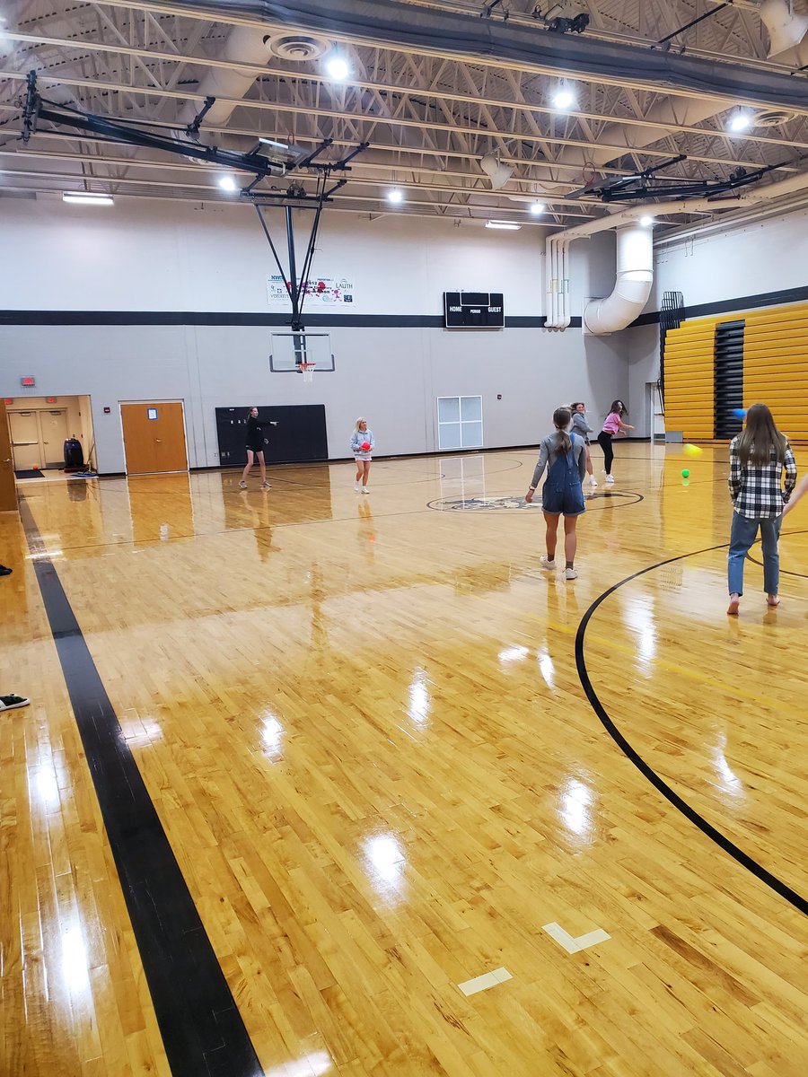 Team bonding after Olive Garden... hitting each other in the face with dodgeballs