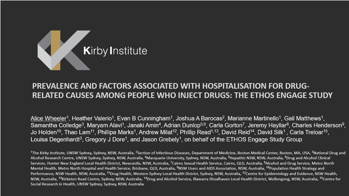 ETHOSII's tweet image. Go watch PhD student Alice Wheeler as she looks at the prevalence of drug-related hospitalisation in the ETHOS cohort in her on-demand #INHSU21 presentation. This is key data in the pursuit of improving the overall health and well-being of people who inject drugs.
