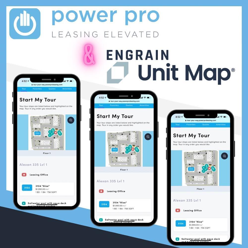 PowerProLeasing's tweet image. Power Pro and Engrain team up to provide excellent features including the Unit Map! #LeasingElevated #IntegrationMatters