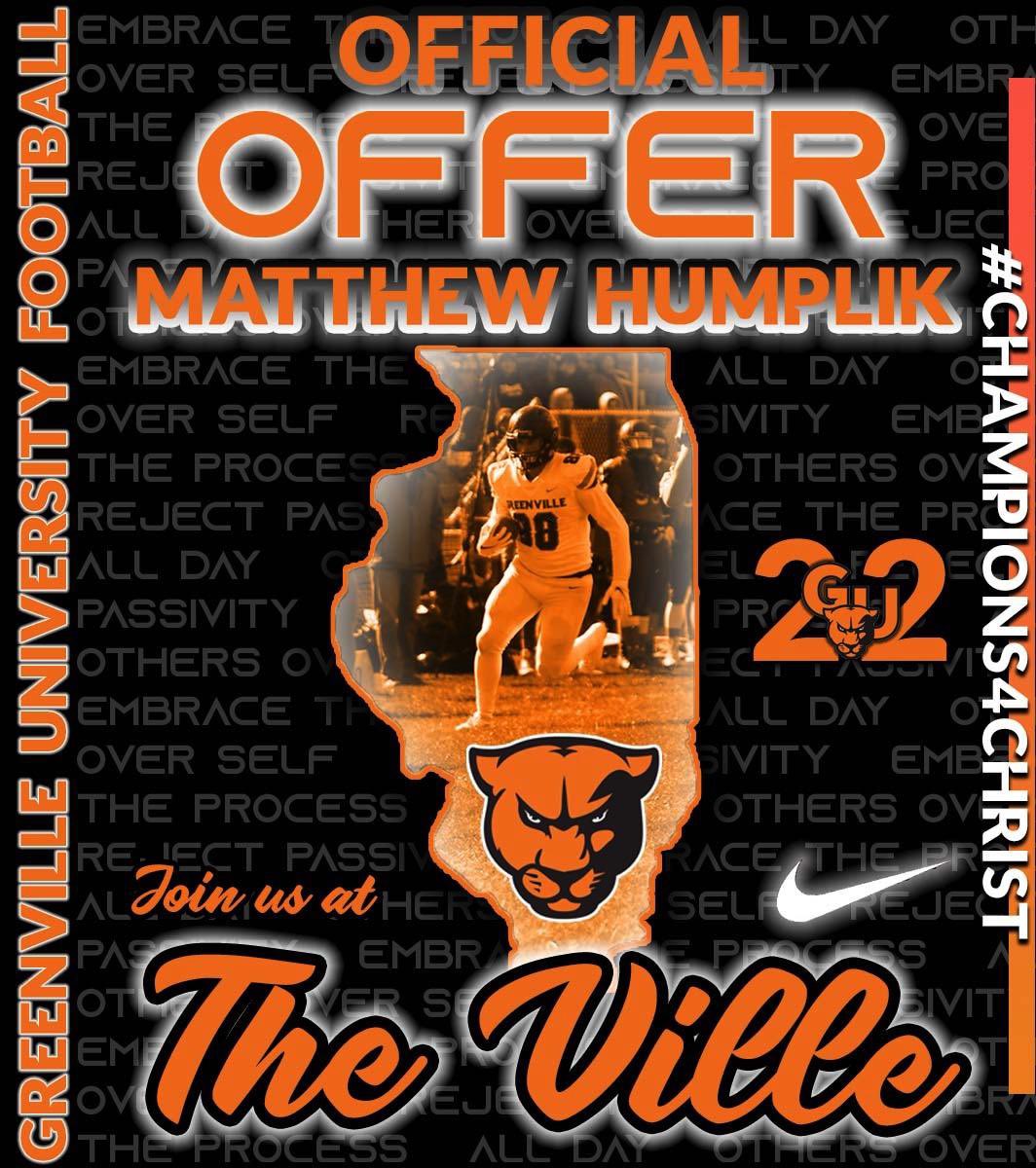After a great talk with @CoachSchoepf I would like to announce I have received my first offer from Greenville University. @CoachWrightORHS <a href="/CoachRob09/">Coach Rob</a>