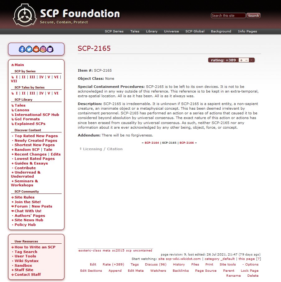 Websites, SCP Foundation