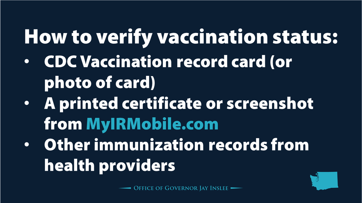 Today I announced that, effective November 15, large events in Washington state will be required to verify that all attendees are either fully vaccinated or received a negative test within the last 72 hours.