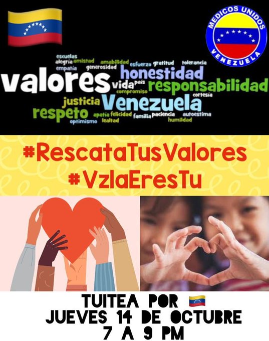 CRITERIOPROPIO's tweet photo. No somos ese país de gente criminal e inhumana en el que nos quieren convertir. 
Los venezolanos #SinPrecio pero con #ValoresHumanos somos más: Justicia, Respeto, empatía, optimismo, autoestima, lealtad #RescataTusValores #VzlaEresTú 
Unámonos a esta campaña de @MedicosUnidosVe https://t.co/oDbKrejhBC