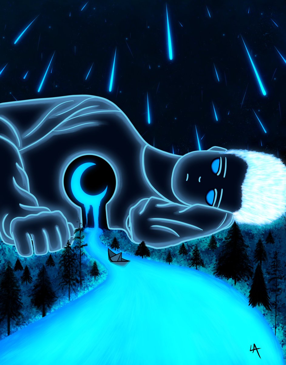 AakashDragon's tweet photo. Lonely nights.
Made in @Procreate 
.
#artistsontwitter #DigitalArtist #SURREALISM #painting #artwork #procreateart #glow #Sad #moon #rivers #Stars #Nightsky https://t.co/prOwDl7X0N