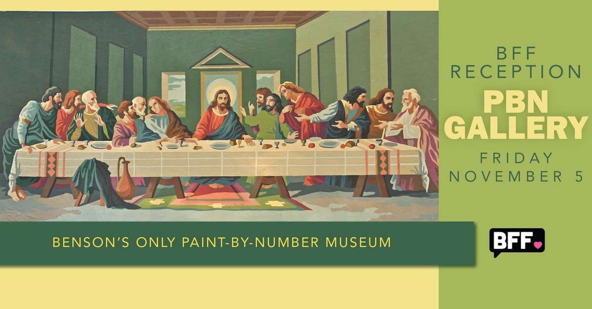 SaintPaulBenson's tweet photo. See you at our #paintbynumbers gallery reception #umc #bffomaha }last supper https://t.co/eH2rHRngh1