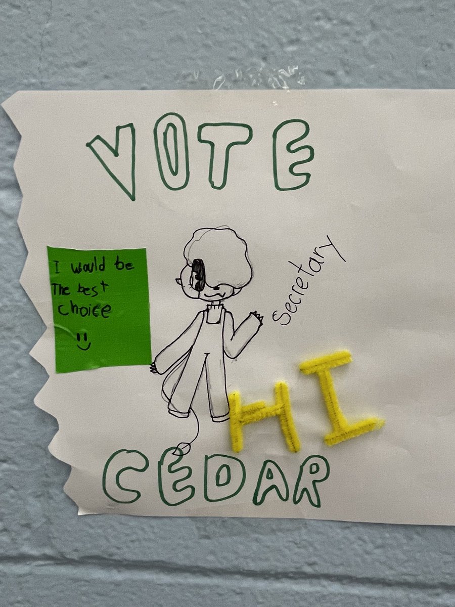 Not to be outdone, our Student Council Secretary candidates created awesome posters too! #thisishufsd