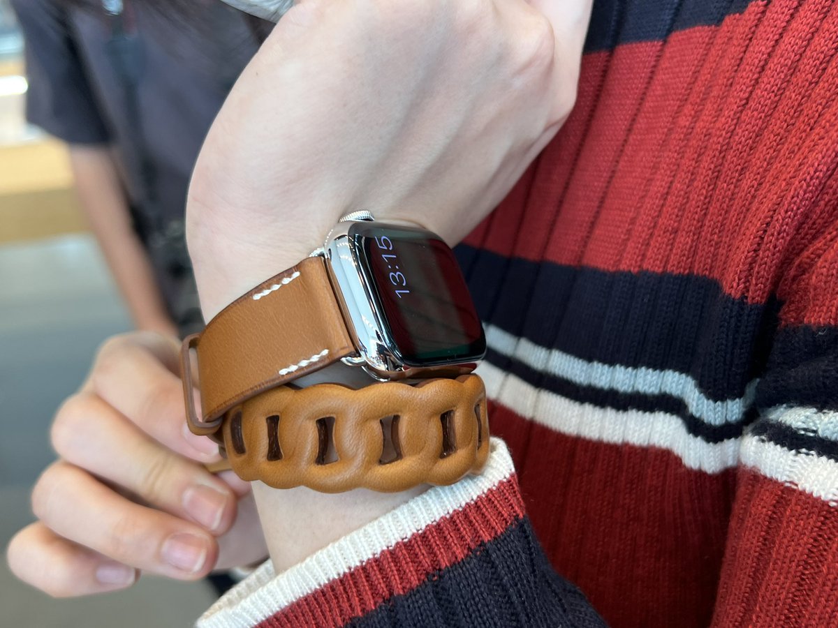 Apple Watch エルメス レザーバンド グルメット レザーベルト-