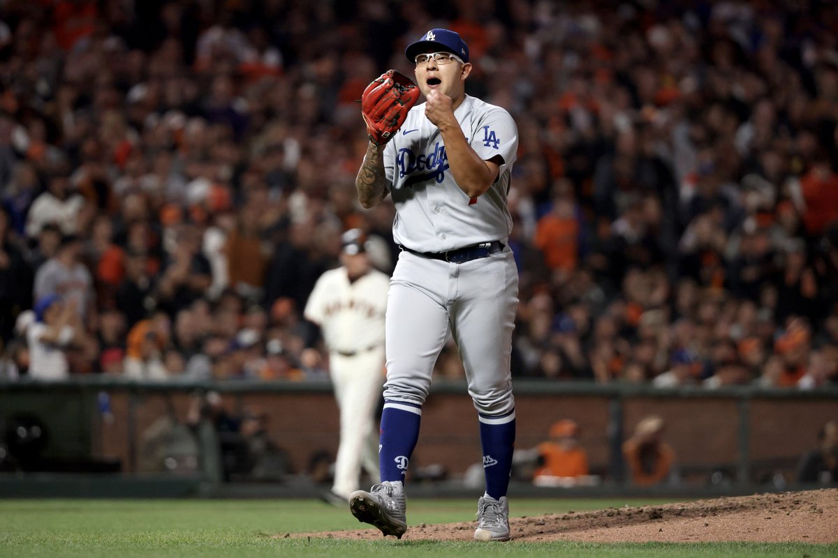 MLBStats's tweet photo. For the 2nd time in #postseason history, @Dodgers pitching combined for 13+ Ks and 0 BB (2018, NLCS Game 7). https://t.co/AW4y98FTyw