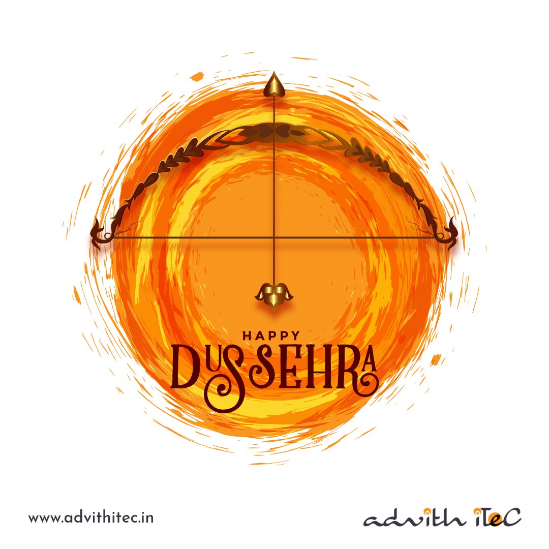 AdvithItec's tweet photo. Let us come together to celebrate the victory of good over evil on this auspicious day.  

Happy Dussehra from team Advith ITeC!

#Dussehra2021 #दशहरा #HappyDussehra https://t.co/RxDxXGbOUc