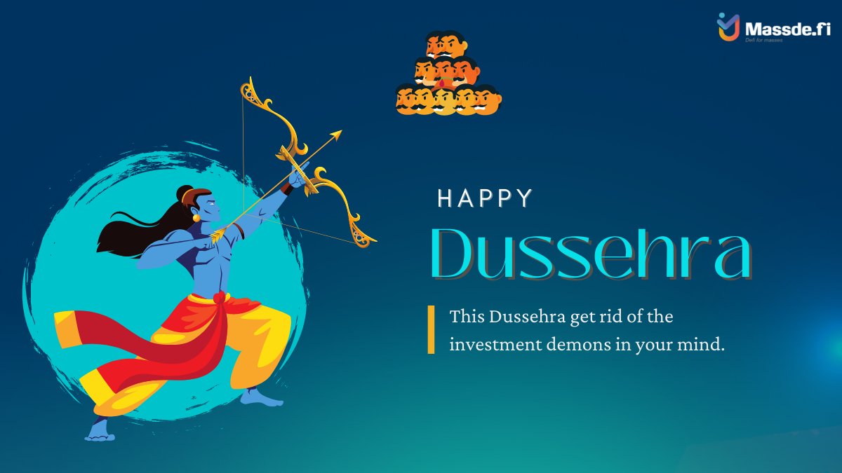 DefiMass's tweet image. Dussehra marks new beginnings! Regain control of your finances by slaying evil investment habits. MassDeFi wishes you a happy and blessed Dussehra.

#HappyDussehra #Dussehra2021