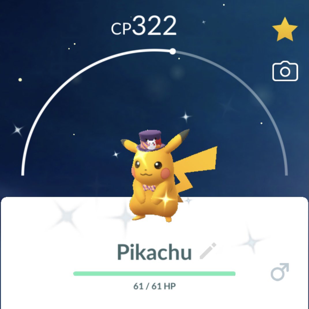 copytonic's tweet photo. First shiny of the Halloween event, ✨🎩 Costume Pikachu🎩✨ https://t.co/mhQLJBI31x