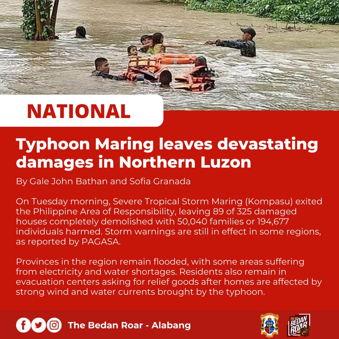 BedanRoarSBCA_'s tweet photo. Join us as we look back at the biggest stories of the week, from Typhoon Maring to Maria Ressa, in the first edition of our weekly news recap.

#BedanRoarAlabang
#ForFearlessTruth https://t.co/klGcABSHkv