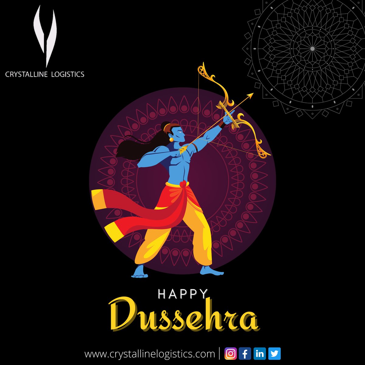 CrystallineLog1's tweet photo. May Lord Ram keep lighting your path of success and may you achieve victory in every phase of life. Happy Dussehra!

#freightforwarder #freightforwarding 
#logisticsmanagement 
#customsclearance #dussehra #happydussehra
#dussehrawishes #likeforlikes #crystallinelogistics https://t.co/HK4v6g4aeT
