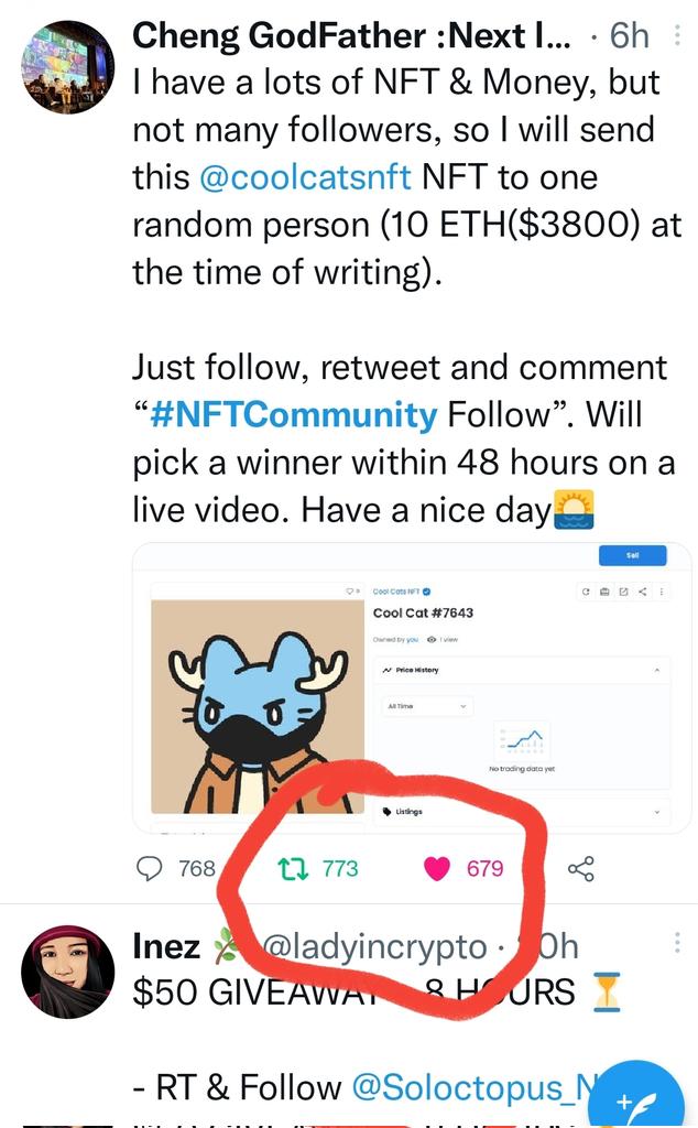 LarrySm79786383's tweet photo. @GodFatherCheng @coolcatsnft Definitely want to be a follower of a successful person like you! Liked, Retweeted, and Followed You (proof below)
#NFTCommunity Follow https://t.co/Qf42lpoMs5