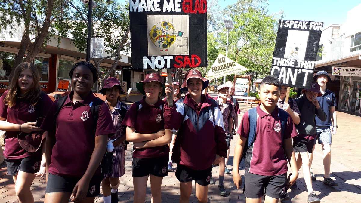 ok we officially have strikes happening in EVERY STATE and territory of australia !!! these are the strikers from ALICE SPRINGS!!! #ClimateStrike #TheYouthAreRising #SchoolStrike2021