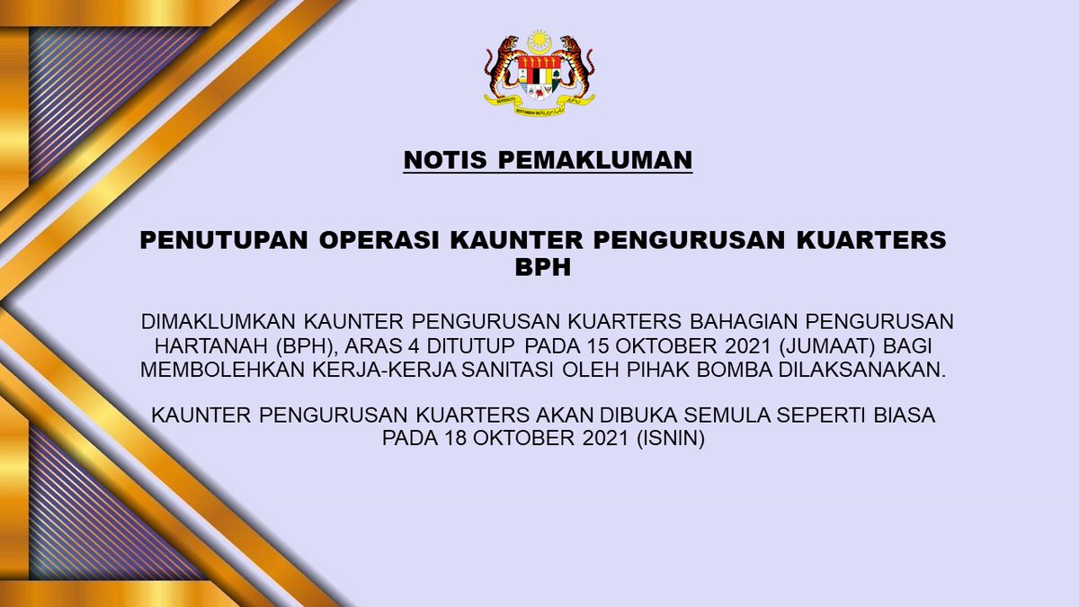 Bahagian Pengurusan Hartanah Bph Jpm Twitter