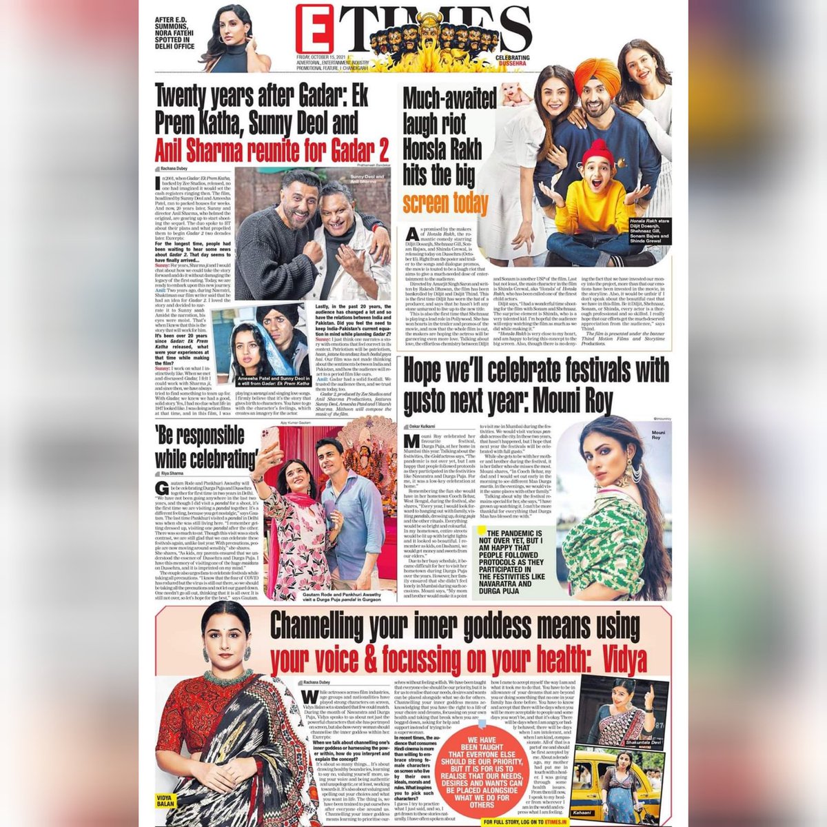 Are you missing ETimes' print edition? Log on to epaper.timesofindia.com to read.....
#honslarakh #diljitdosanjh #shehnaazgill #shindagrewal #sonambajwa #sunnydeol #gadar2 #vidyabalan #gautamrode #mouniroy
instagram.com/p/CVCAq7UpcFg/…