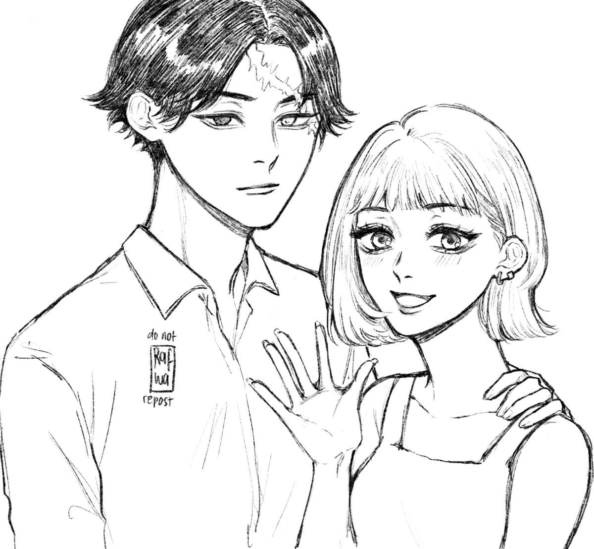 IDKK WHATT IS THIS, random sketch tokrev x oc (?) probably 💀 