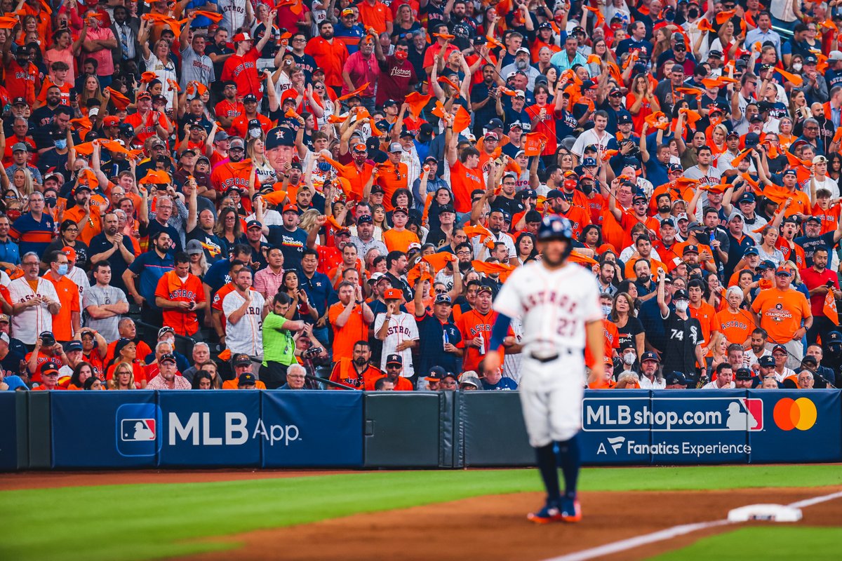 astros's tweet photo. We can't do it without our city. 🤘

Wear orange, show up early, be loud. 🍊

🎟️: https://t.co/n3pirnwZNL https://t.co/MfWhsoLJI4