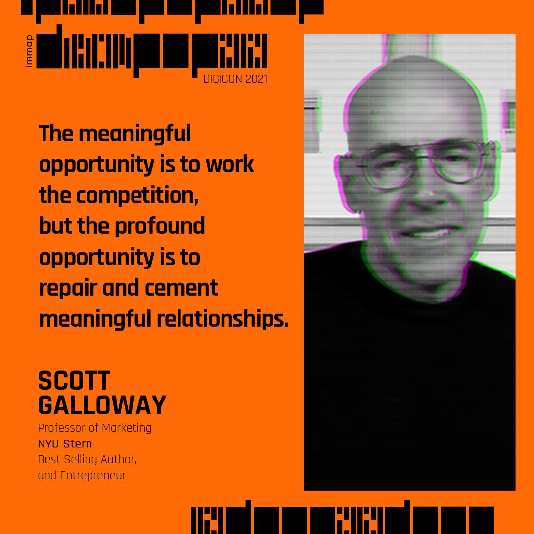 Thank you, Scott Galloway, for opening day 5 of DigiCon Pop 2021 with a very comprehensive talk on digital marketing and going above and beyond to understand consumers. #IMMAPDigiconPop2021