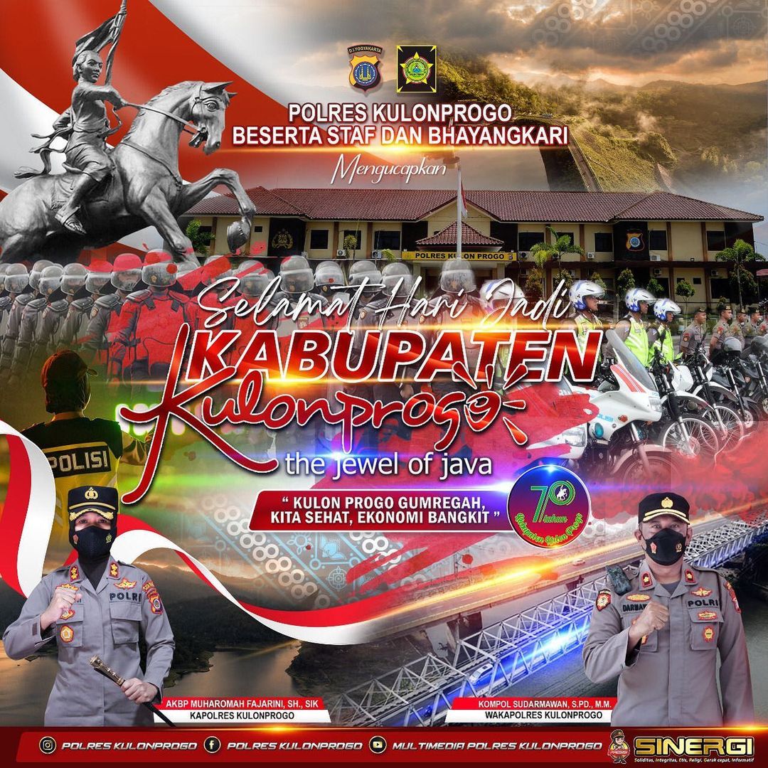 satlantasklp's tweet image. Polres Kulonprogo beserta Staf dan Jajaran

mengucapkan

&quot;Selamat Hari Jadi Kabupaten Kulonprogo ke-70&quot;
#thejewelofjava #kulonprogo
.
&quot;Kulonprogo Gumregah, Kita Sehat, Ekonomi Bangkit&quot;
.
@kab_kulonprogo @panoramakulonprogo @kulonprogo_ku @polreskulonprogo