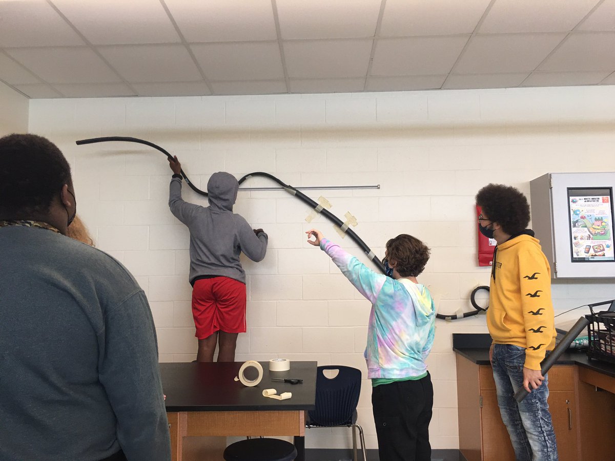 Working together to build a marble rollercoaster…great demo for gravitational and kinetic energy. What a fun unit!! #Spartan_Strong