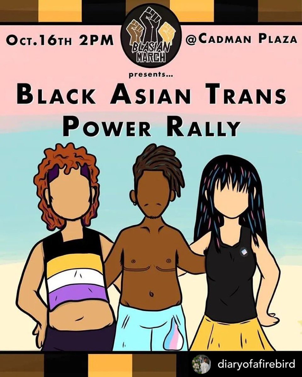 AzianCollabor's tweet photo. Who can come out to support our Black and Asian Trans Fam on Saturday for this historic March 
✊🏼✊🏽✊🏾✊🏿 https://t.co/Uo9x7f2rhY