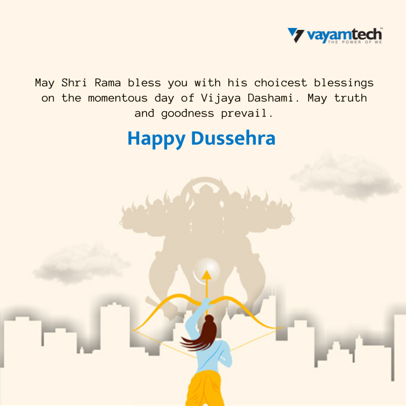 Vayamtech_'s tweet photo. May Shri Rama bless you with his choicest blessings on the momentous day of Vijaya Dashami. May truth and goodness prevail. Happy Dussehra.
#Dussehra2021 #Dusshera2021 #VijayaDashami #VijayaDashami2021 #Vayamtech #VayamCSC #VayamPay https://t.co/Uk5S61FkWf