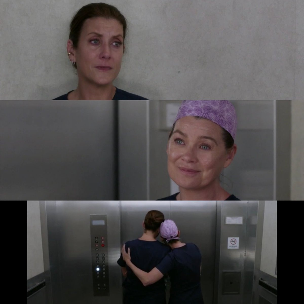 Elevator Scene! 😭😭😭❤️ <a href="/katewalsh/">Kate Walsh</a>   <a href="/EllenPompeo/">ؘ</a> #GreysAnatomy