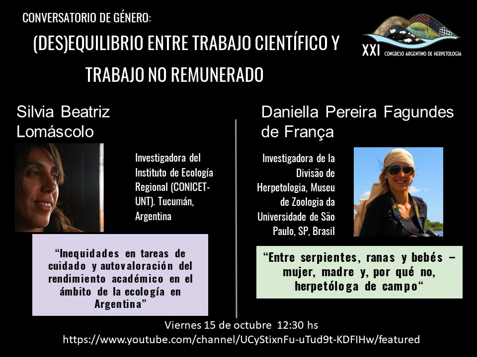 Mañana viernes, 12:30h, nuestra compañera <a href="/LomascoloSilvia/">Silvia Lomáscolo</a> nos representará mostrando las inequidades que se dan entre ecólogas y ecólogos de la Argentina