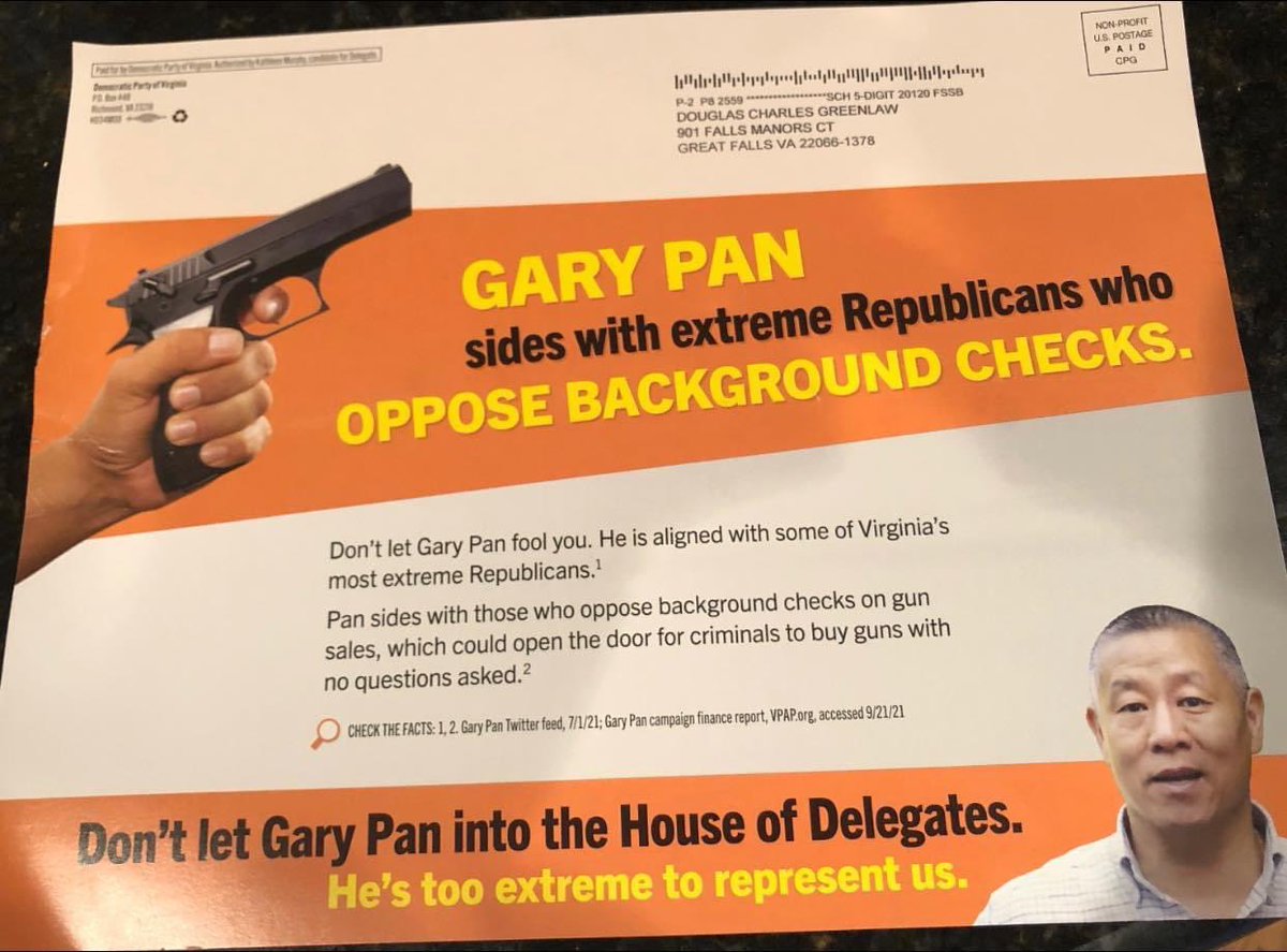 Actually, I support background checks. Shame on <a href="/kmurphyva/">Kathleen Murphy</a> for this blatant lie.

When I’m in office I’ll do everything in my power to both keep guns out of the hands of criminals AND protect the rights of law abiding citizens.