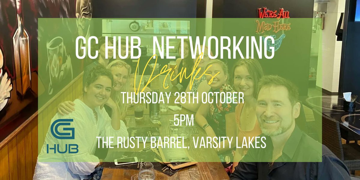 Our next Networking Drinks event is on the 28th of October at the Rusty Barrel! Come along, grab a drink on us, and get to know the amazing GC Hub community. What're you waiting for?
Register your interest: events.humanitix.com/gc-hub-network…