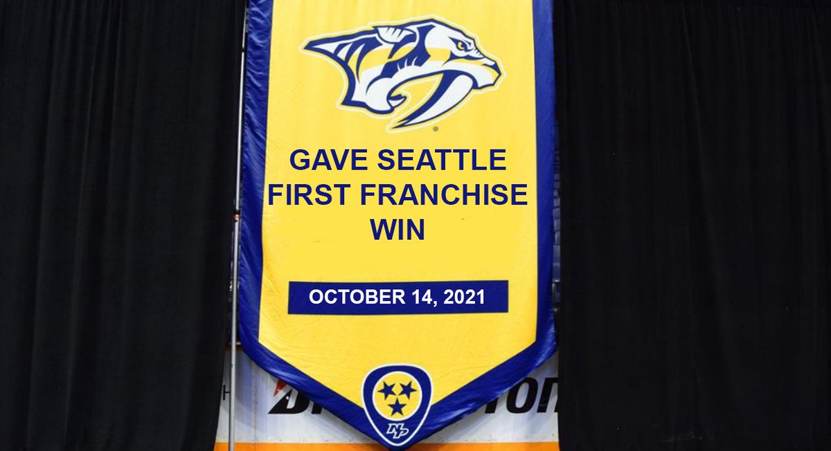 PredsNHL's tweet photo. nothing like southern hospitality 

welcome to the league, @SeattleKraken! https://t.co/f7tuPdPiwC
