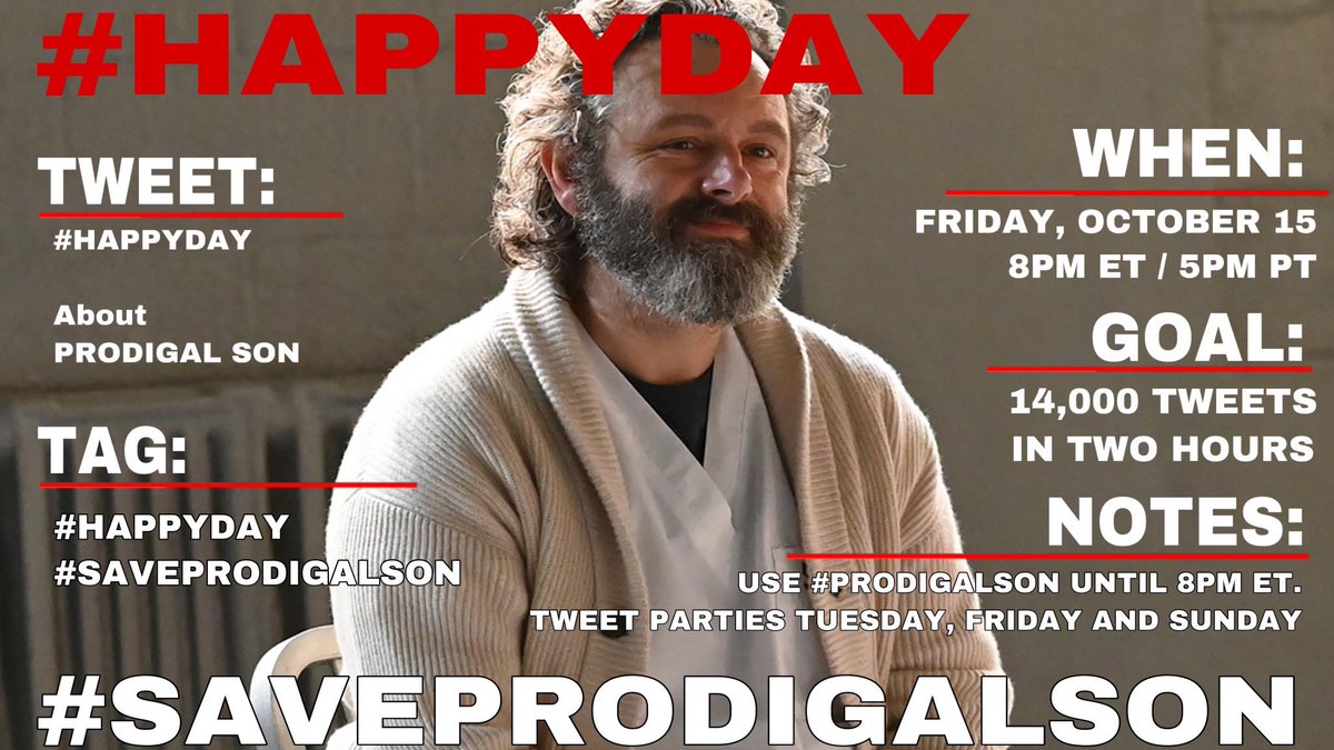 ProdigalSaviors's tweet photo. #SAVEPPRODIGALSON TWITTER PARTY 10/15 AT 8PM ET / 5PM PT!
→ Only use two hashtags.
→ Use #ProdigalSon as hashtag of the day.
→ Make sure to hashtag #/HappyDay when the time comes!
→ Tweet like you're finally out of solitary and able to get visits from your son! https://t.co/18ReJI9EzN