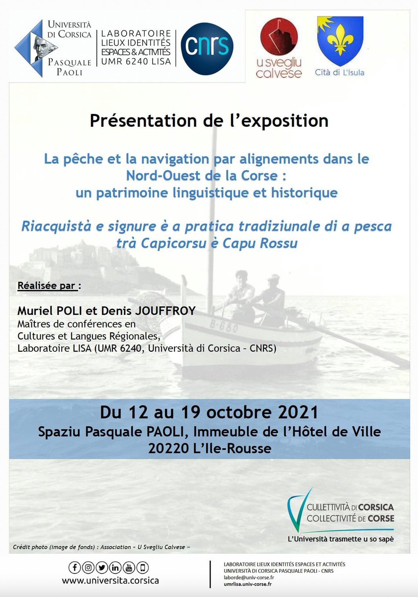 CitaDiLisula's tweet photo. 🐠 ✍️ Muriel Poli, Maestra di cunferenza in culture è lingue regiunale à l’Università di Corsica, vi prisentarà u so travagliu di ricerca nant’à e pratiche tradiziunale di a #pesca trà Capicorsu è Capu Rossu, sta sera, à 6 ore à u #Spaziu di L’Isula. https://t.co/MoByCI5Qp1