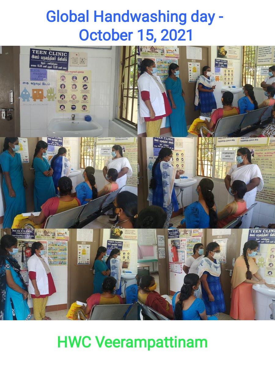 Global Handwashing day awareness program conducted in Veerampattinam HWC. Handwashing steps demonstrated to the public and made them to do the same. Importance of handwashing is stressed.

#GlobalHandwashingDay