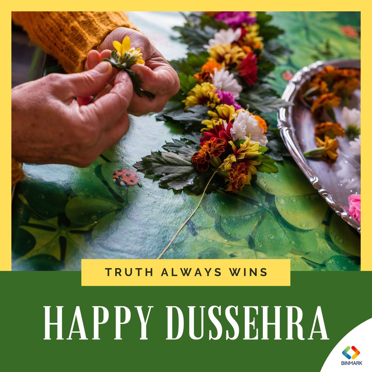 BinmarkIT's tweet photo. May this Dussehra dispel gloom and misery and bring all of us happiness and prosperity.
Happy Dussehra! Happy Vijayadashami!
#dussehra2021 #dussehrafestival #dussehrawishes #VijayaDashami #HappyVijayadashami #binmark https://t.co/1NBk9c0R3H