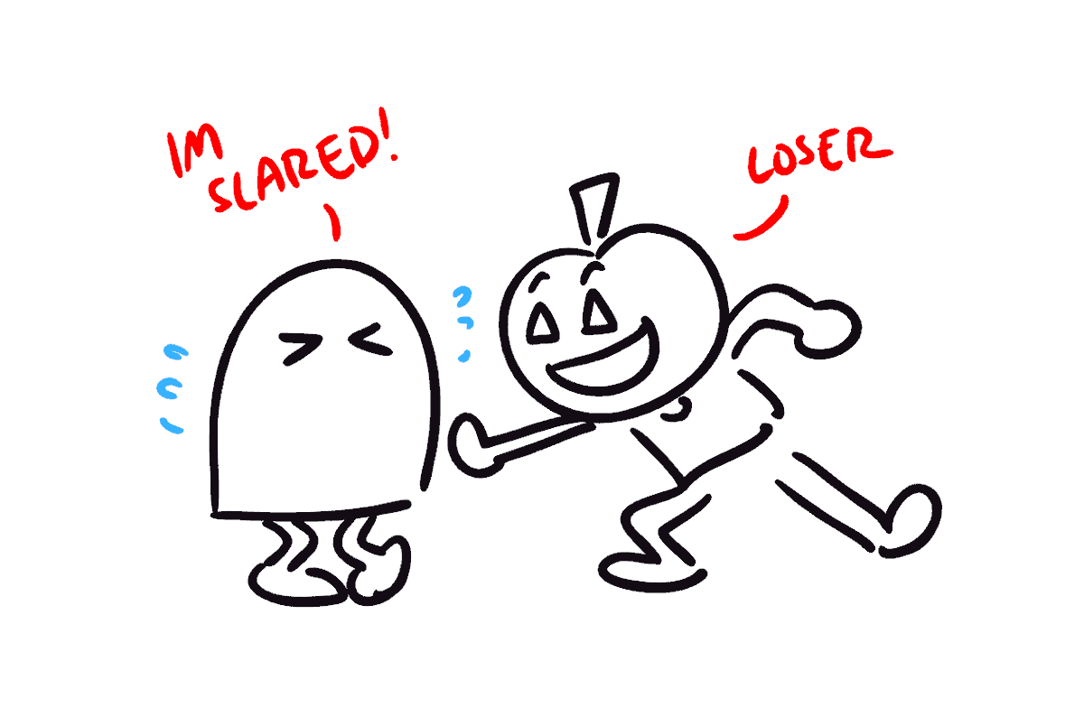a sheet ghost and pumpkin head 